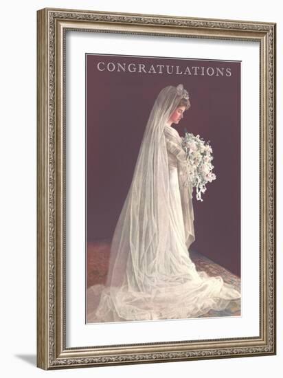 Congratulations, Bride in Gown-null-Framed Art Print