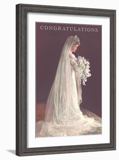 Congratulations, Bride in Gown-null-Framed Art Print