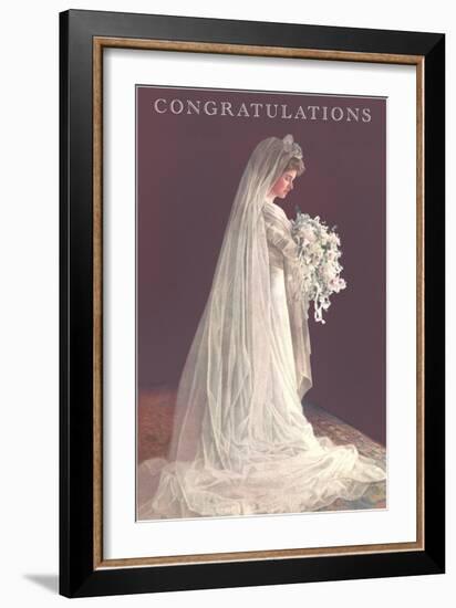 Congratulations, Bride in Gown-null-Framed Art Print