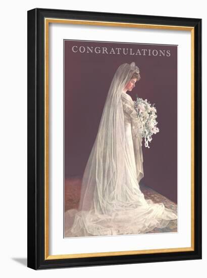 Congratulations, Bride in Gown-null-Framed Art Print