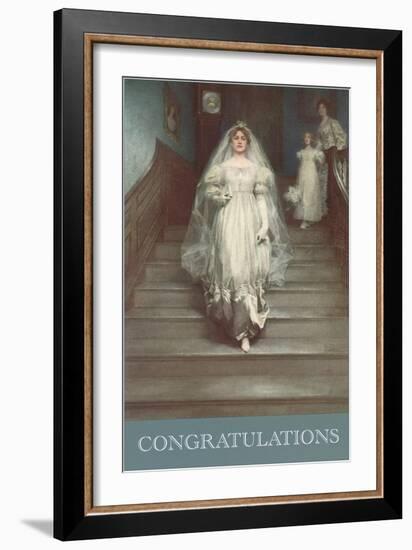 Congratulations, Bride on Stairs-null-Framed Art Print