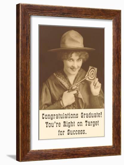 Congratulations Graduate, Cowgirl with Pistol-null-Framed Art Print