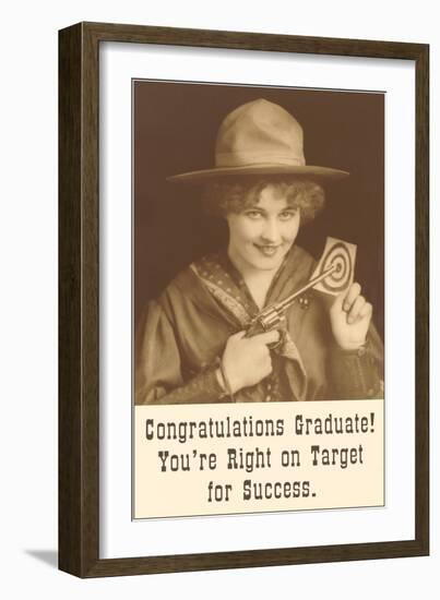 Congratulations Graduate, Cowgirl with Pistol-null-Framed Premium Giclee Print