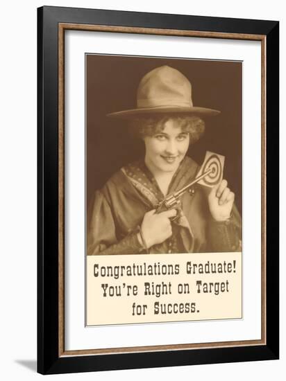 Congratulations Graduate, Cowgirl with Pistol-null-Framed Premium Giclee Print