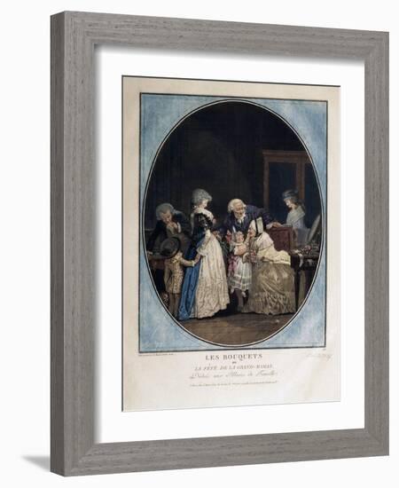 Congratulations on the Grandmother's Name-Day, 1788-Philibert-Louis Debucourt-Framed Giclee Print