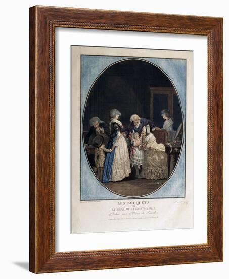 Congratulations on the Grandmother's Name-Day, 1788-Philibert-Louis Debucourt-Framed Giclee Print