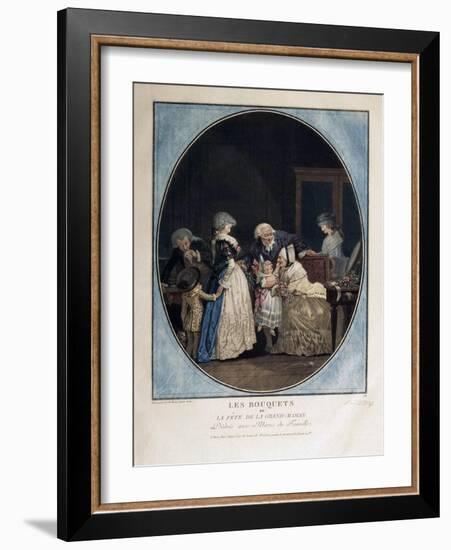 Congratulations on the Grandmother's Name-Day, 1788-Philibert-Louis Debucourt-Framed Giclee Print