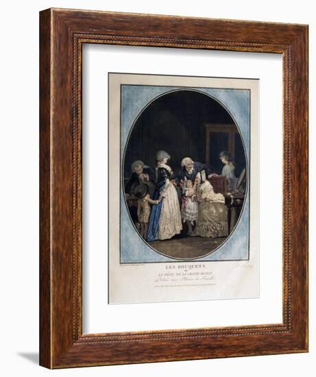 Congratulations on the Grandmother's Name-Day, 1788-Philibert-Louis Debucourt-Framed Giclee Print