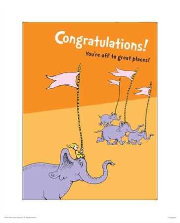Congratulations (orange) Art Print by Theodor (Dr. Seuss ... Congratulations (orange) Art Print by Theodor (Dr. Seuss ...