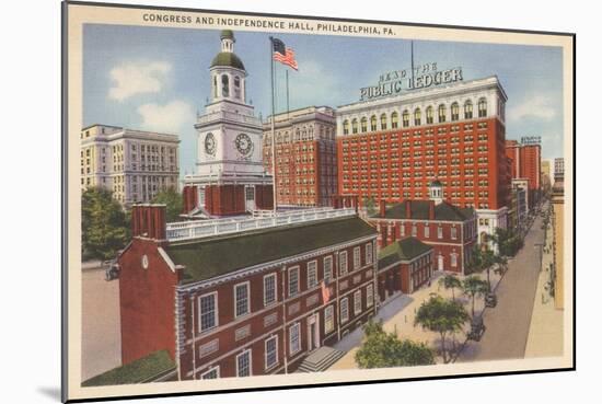 Congress and Independence Hall, Philadelphia, Pennsylvania-null-Mounted Art Print