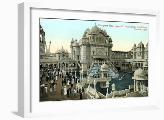 Congress Hall, Imperial International Exhibition, London, 1909-Valentine & Sons-Framed Giclee Print