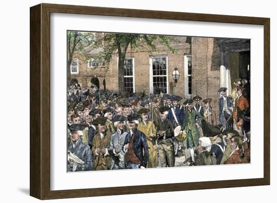 Congress Leaving Independence Hall to the First Reading of the Declaration of Independence, c.1776-null-Framed Giclee Print