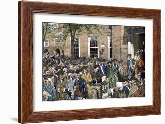 Congress Leaving Independence Hall to the First Reading of the Declaration of Independence, c.1776-null-Framed Giclee Print