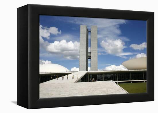 Congresso Nacional (Nat'l Congress) Designed by Oscar Niemeyer, Brasilia, UNESCO Site, Brazil-Yadid Levy-Framed Premier Image Canvas