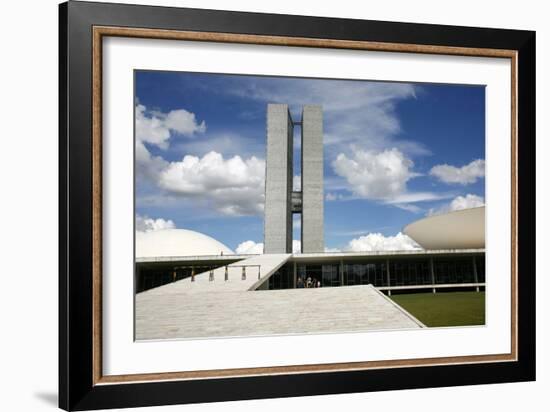 Congresso Nacional (Nat'l Congress) Designed by Oscar Niemeyer, Brasilia, UNESCO Site, Brazil-Yadid Levy-Framed Photographic Print