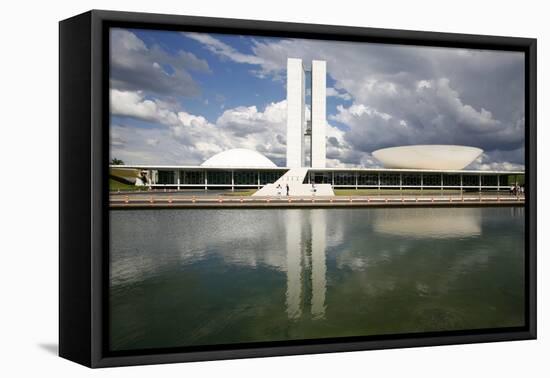 Congresso Nacional (Nat'l Congress) Designed by Oscar Niemeyer, Brasilia, UNESCO Site, Brazil-Yadid Levy-Framed Premier Image Canvas