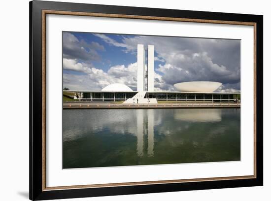 Congresso Nacional (Nat'l Congress) Designed by Oscar Niemeyer, Brasilia, UNESCO Site, Brazil-Yadid Levy-Framed Photographic Print