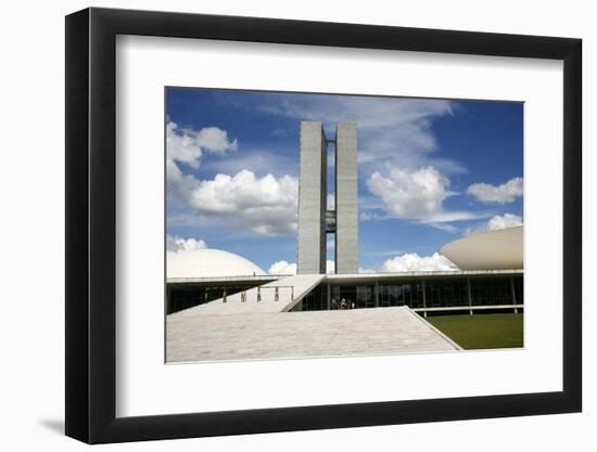 Congresso Nacional (Nat'l Congress) Designed by Oscar Niemeyer, Brasilia, UNESCO Site, Brazil-Yadid Levy-Framed Photographic Print