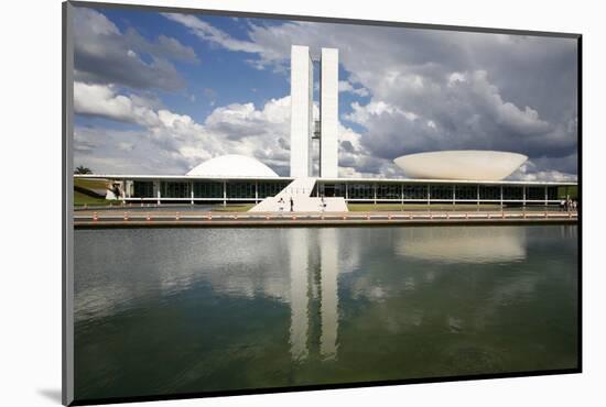 Congresso Nacional (Nat'l Congress) Designed by Oscar Niemeyer, Brasilia, UNESCO Site, Brazil-Yadid Levy-Mounted Photographic Print