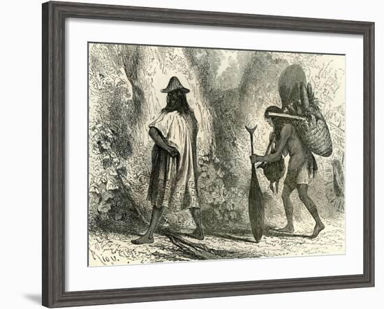 Conibos Man and Woman 1869, Peru-null-Framed Giclee Print