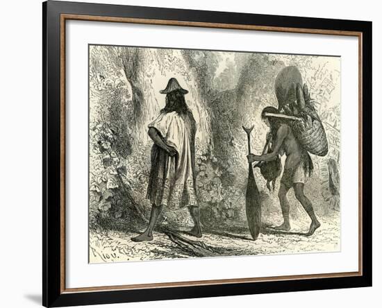 Conibos Man and Woman 1869, Peru-null-Framed Giclee Print