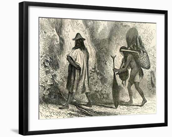 Conibos Man and Woman 1869, Peru-null-Framed Giclee Print