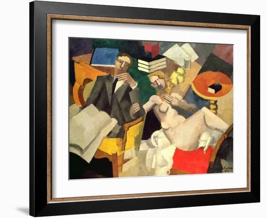 Conjugal Life, 1913 (Oil on Canvas)-Roger de La Fresnaye-Framed Giclee Print