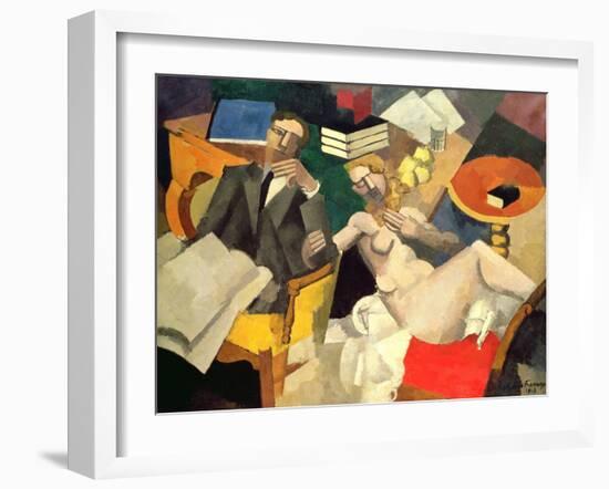 Conjugal Life, 1913 (Oil on Canvas)-Roger de La Fresnaye-Framed Giclee Print