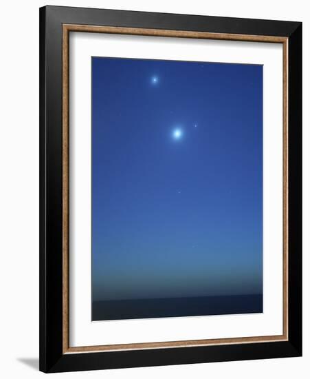 Conjunction of Jupiter, Venus and Mercury-Stocktrek Images-Framed Photographic Print