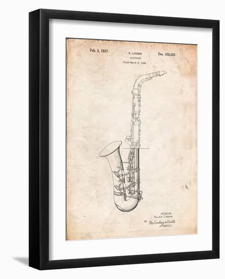 Conn a Melody Saxophone Patent-Cole Borders-Framed Art Print