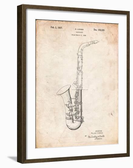 Conn a Melody Saxophone Patent-Cole Borders-Framed Art Print