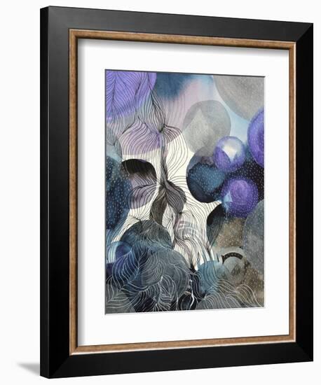 Connected Planets Blue-Helen Wells-Framed Art Print