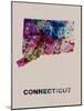 Connecticut Color Splatter Map-NaxArt-Mounted Art Print