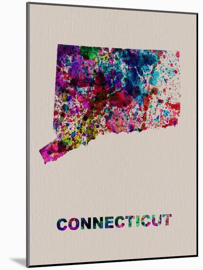 Connecticut Color Splatter Map-NaxArt-Mounted Art Print