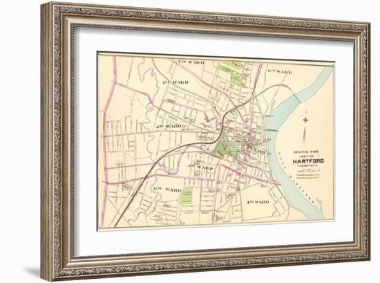 Connecticut: Hartford, Central, c.1893-null-Framed Art Print