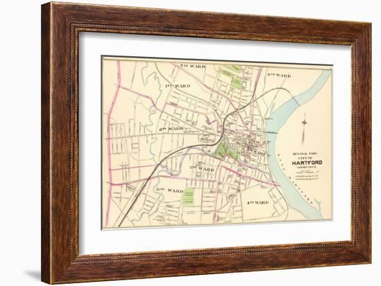 Connecticut: Hartford, Central, c.1893-null-Framed Art Print