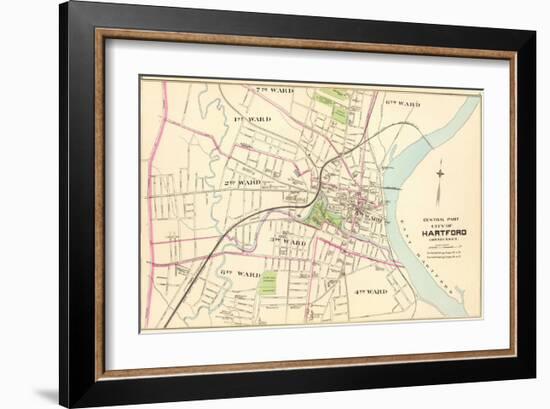 Connecticut: Hartford, Central, c.1893-null-Framed Art Print