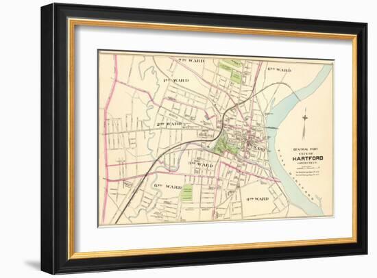 Connecticut: Hartford, Central, c.1893-null-Framed Art Print