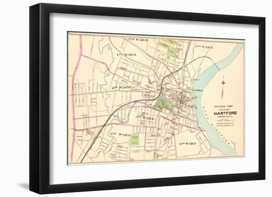 Connecticut: Hartford, Central, c.1893-null-Framed Art Print