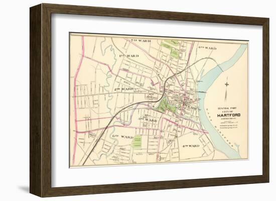 Connecticut: Hartford, Central, c.1893-null-Framed Art Print