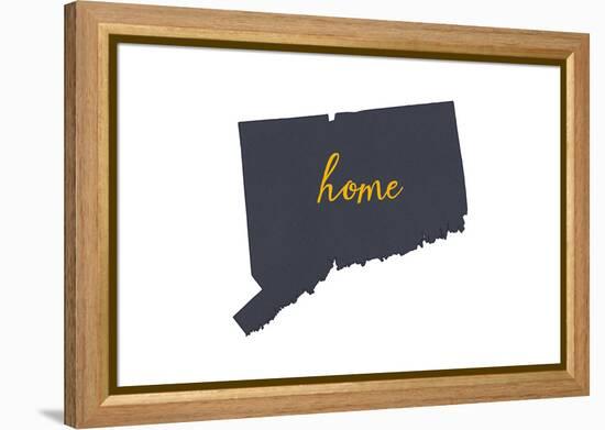 Connecticut - Home State - Gray on White-Lantern Press-Framed Stretched Canvas