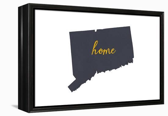 Connecticut - Home State - Gray on White-Lantern Press-Framed Stretched Canvas