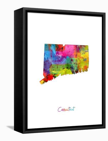 Connecticut Map-Michael Tompsett-Framed Stretched Canvas