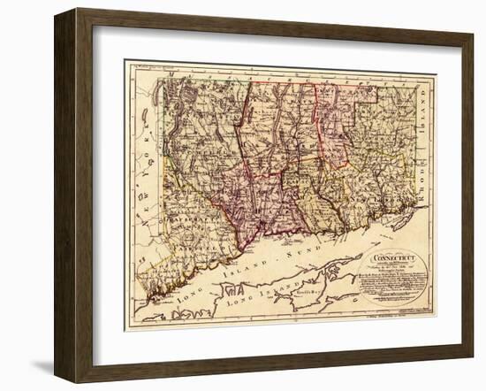 Connecticut - Panoramic Map-Lantern Press-Framed Art Print