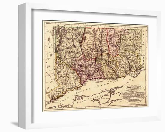 Connecticut - Panoramic Map-Lantern Press-Framed Art Print