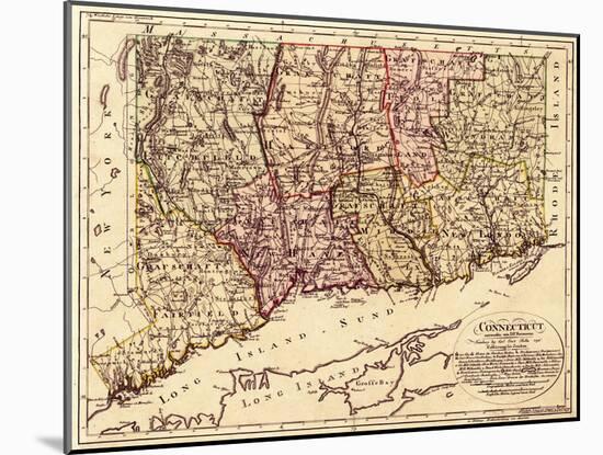 Connecticut - Panoramic Map-Lantern Press-Mounted Art Print