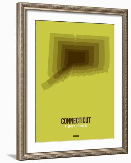 Connecticut Radiant Map 2-NaxArt-Framed Art Print