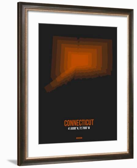 Connecticut Radiant Map 4-NaxArt-Framed Art Print