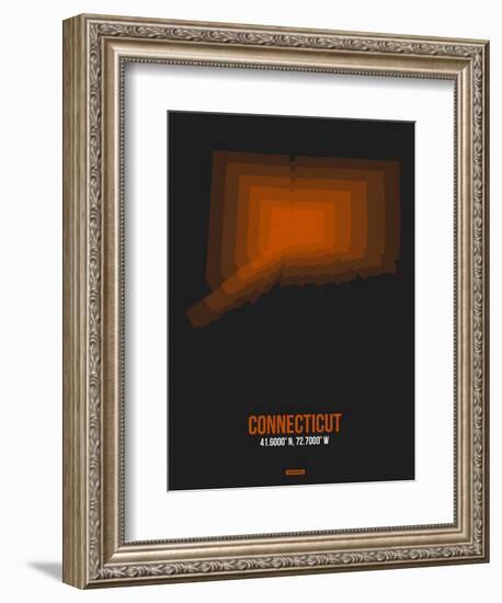 Connecticut Radiant Map 4-NaxArt-Framed Art Print