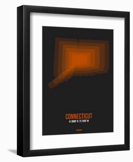 Connecticut Radiant Map 4-NaxArt-Framed Art Print